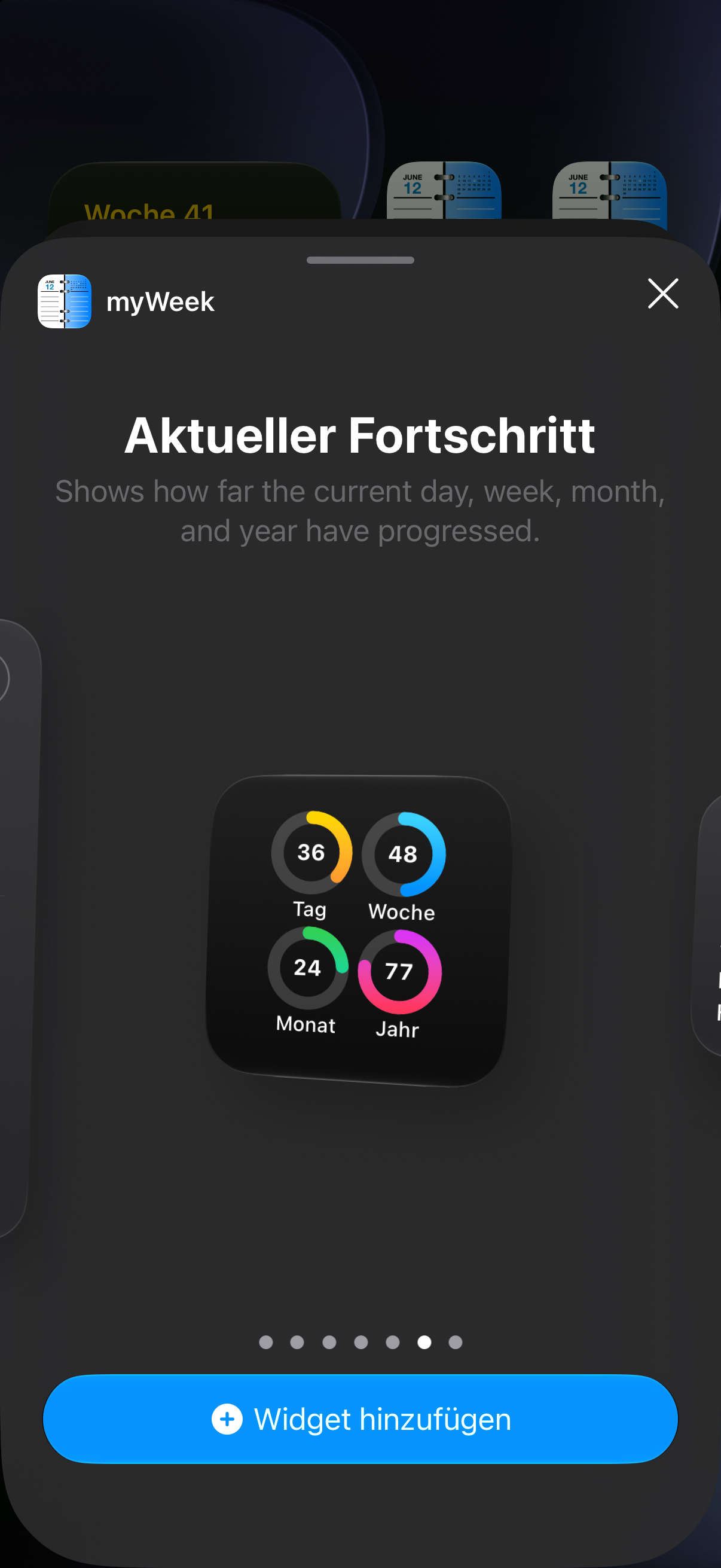 Small current-progress widget
